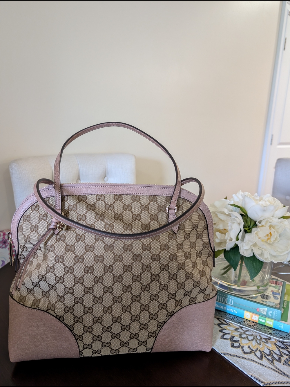 Gucci Pink GG Canvas Top-Handle Tote